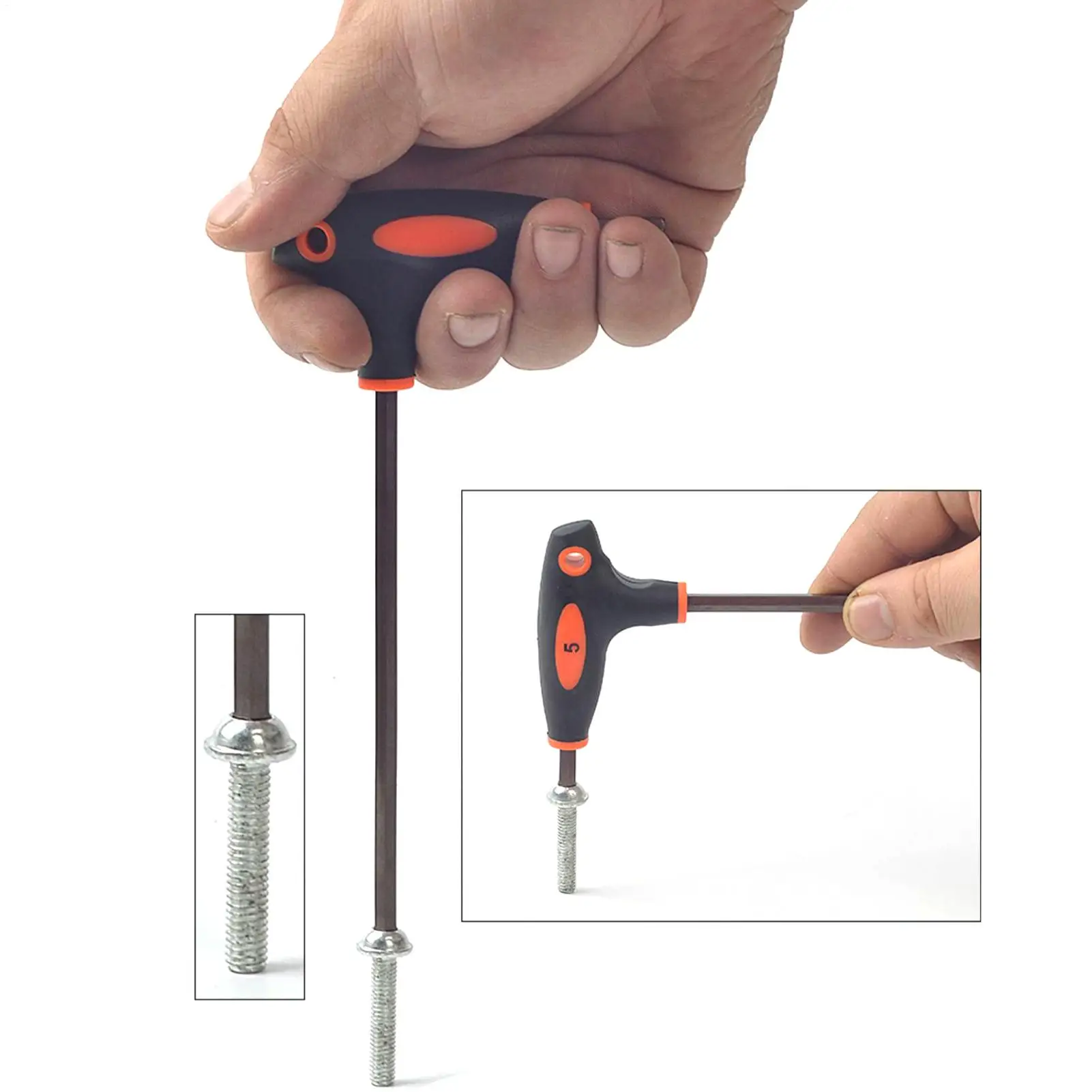 

T Handle Allen Wrench 8-piece Double-ended Hesagonal Wrench With T Handle Long Arm Hex Key Set For Outdoor Home Furniture Bike