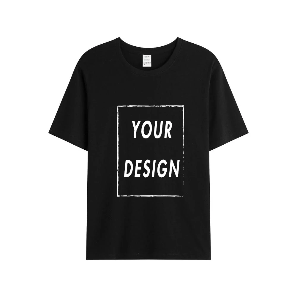 Male and female couple T-shirt top made of 100% pure cotton, 220g in extra size, customized image copy, sen's couple T-shirt top