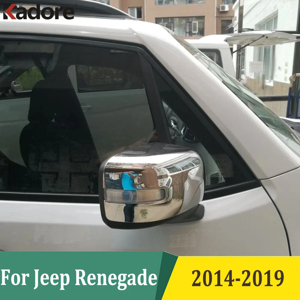 For Jeep Renegade 2014 2015 2016 2017 2018 2019 Chrome Door Rearview Mirror Cover Side Wing Mirrors Trim Exterior Accessories