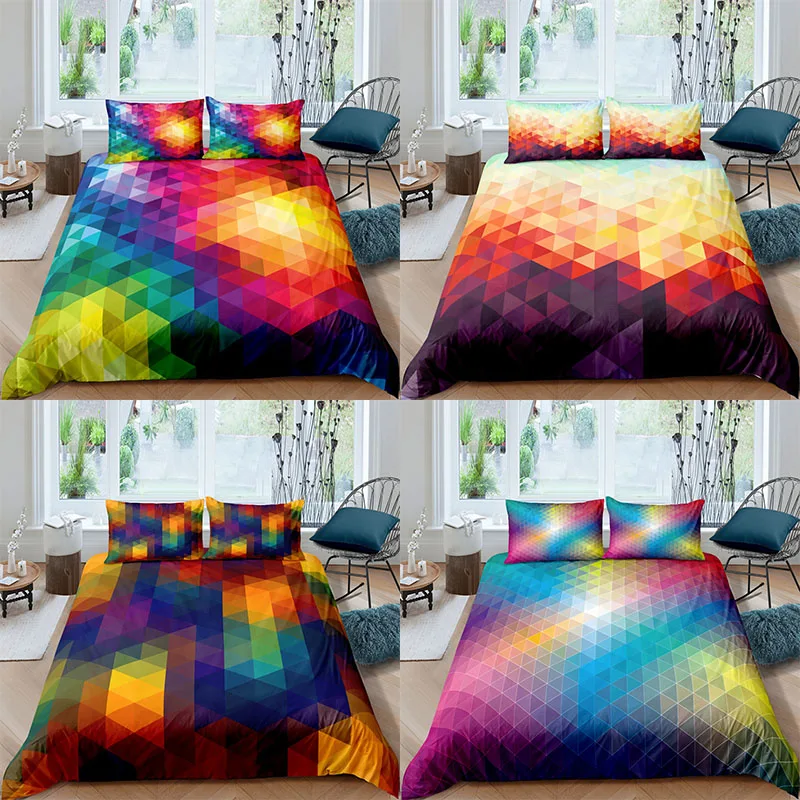 Bedding Set Luxury 3D Shadow Art Print 2/3Pcs Kids Adult Comfortable Duvet Cover Pillowcase Home Textile Single/Queen/King Size