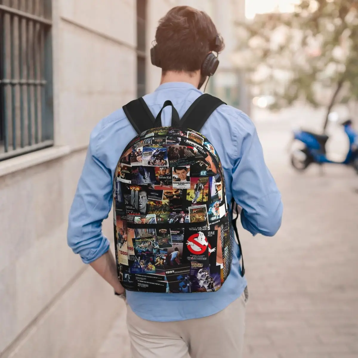 1980s Movie P Student Backpack School Bag Hiking Travel Daypack for Boys Girls Bookbag Shoulder Bags