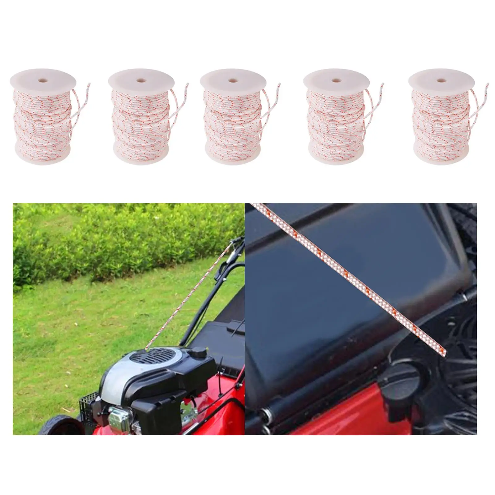 Starter Rope Pull Cord Starter Cord Pull Rope Nylon Replacement for Lawn Blower Log Splitter Engine Parts