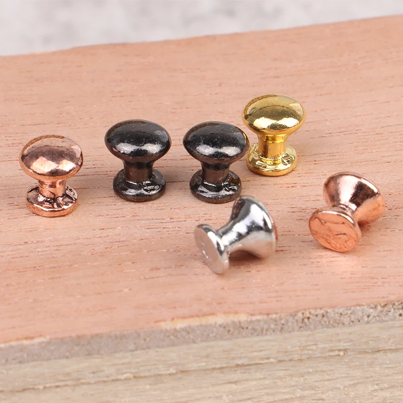 Dollhouse Door Knobs Round Knobs Desk Cabinet Accessories Mini Dollhouse Miniature Furniture Drawer Door Handles Accessory