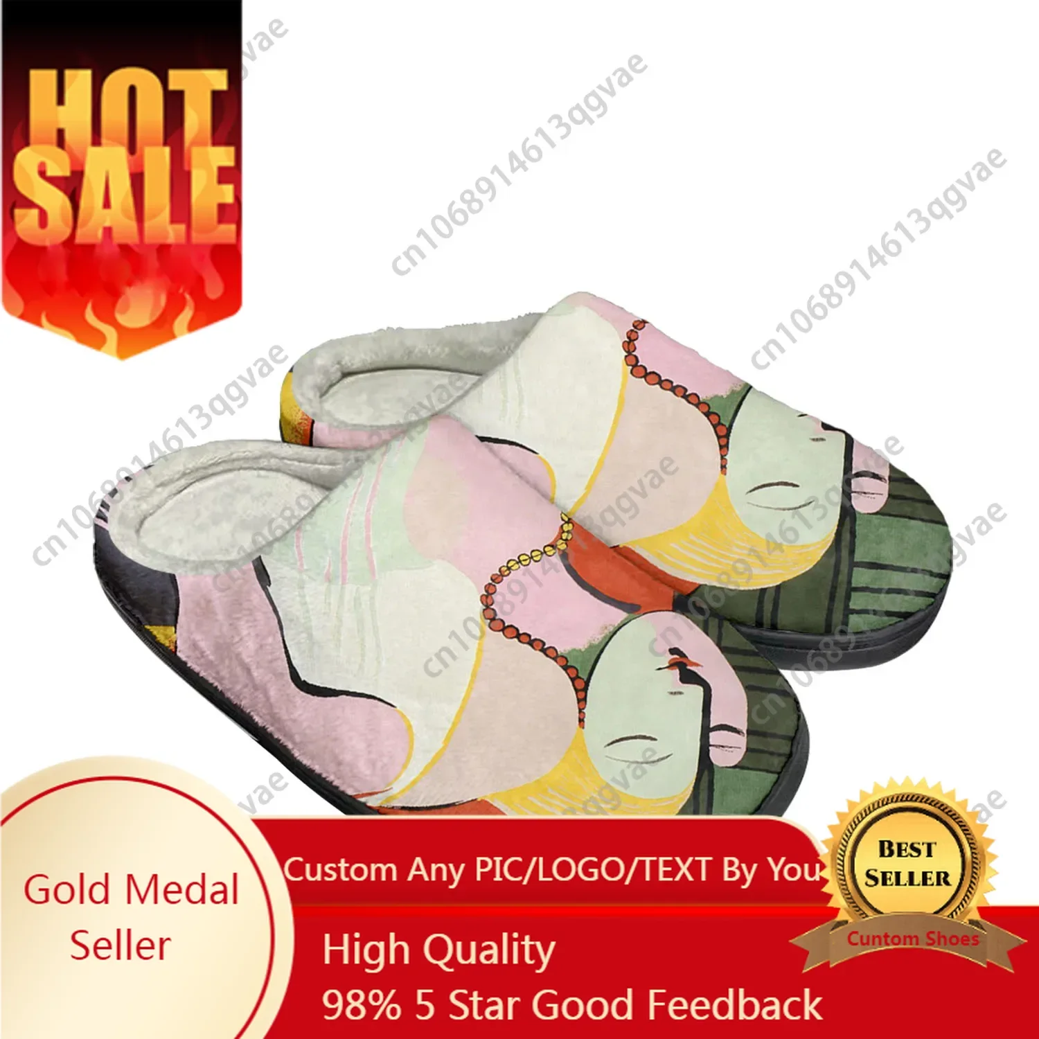 

Picasso Art Painting Work Dream Home Cotton Custom Slippers Mens Womens Sandals Plush Bedroom Keep Warm Shoes Thermal Slipper