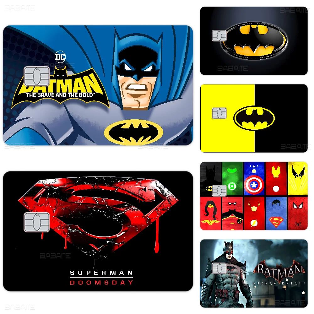 غطاء جلدي لفيلم الرسوم المتحركة من B-Batmans لبطاقة الائتمان وبطاقة الخصم البنك الأمامية
