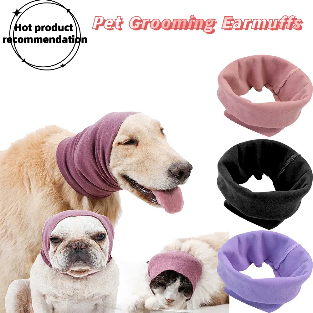 Dog Grooming Earmuffs, Anti-Noise and Pressure-Reducing Earmuffs, Ordinary Velvet, High-Elastic, Soft, Washable Cat Dog Earmuffs