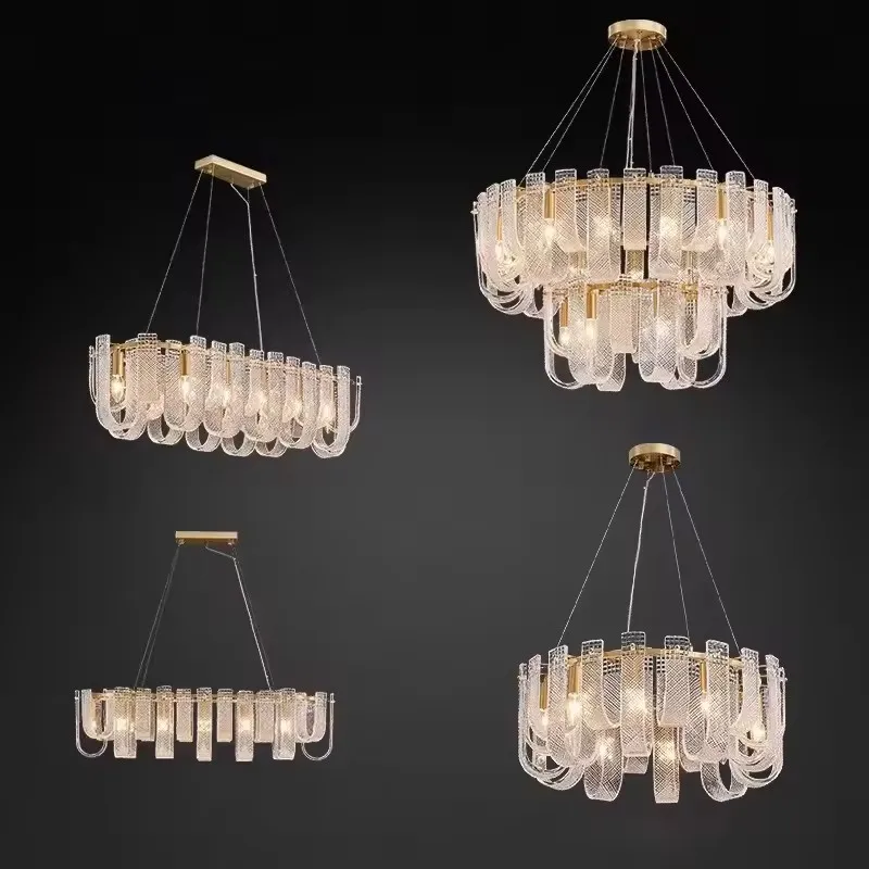 LED2 Layer Luxury Glass Collection Dimmable  Hanging Lamps Chandelier Lighting Suspension Luminaire Lampen For Living Room byern
