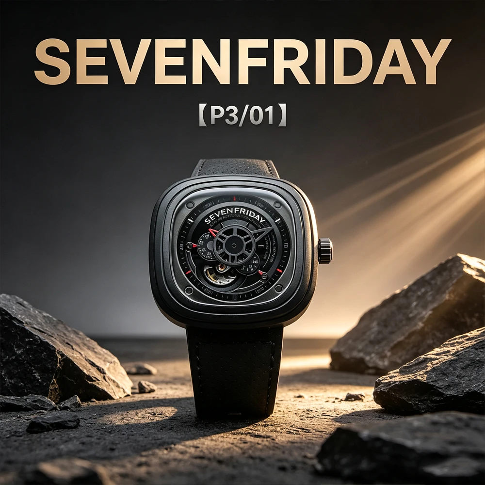 Fashion new product SEVENFRIDAY luxury brand men's watch P3/01 men's automatic mechanical watch P series waterproof business gif