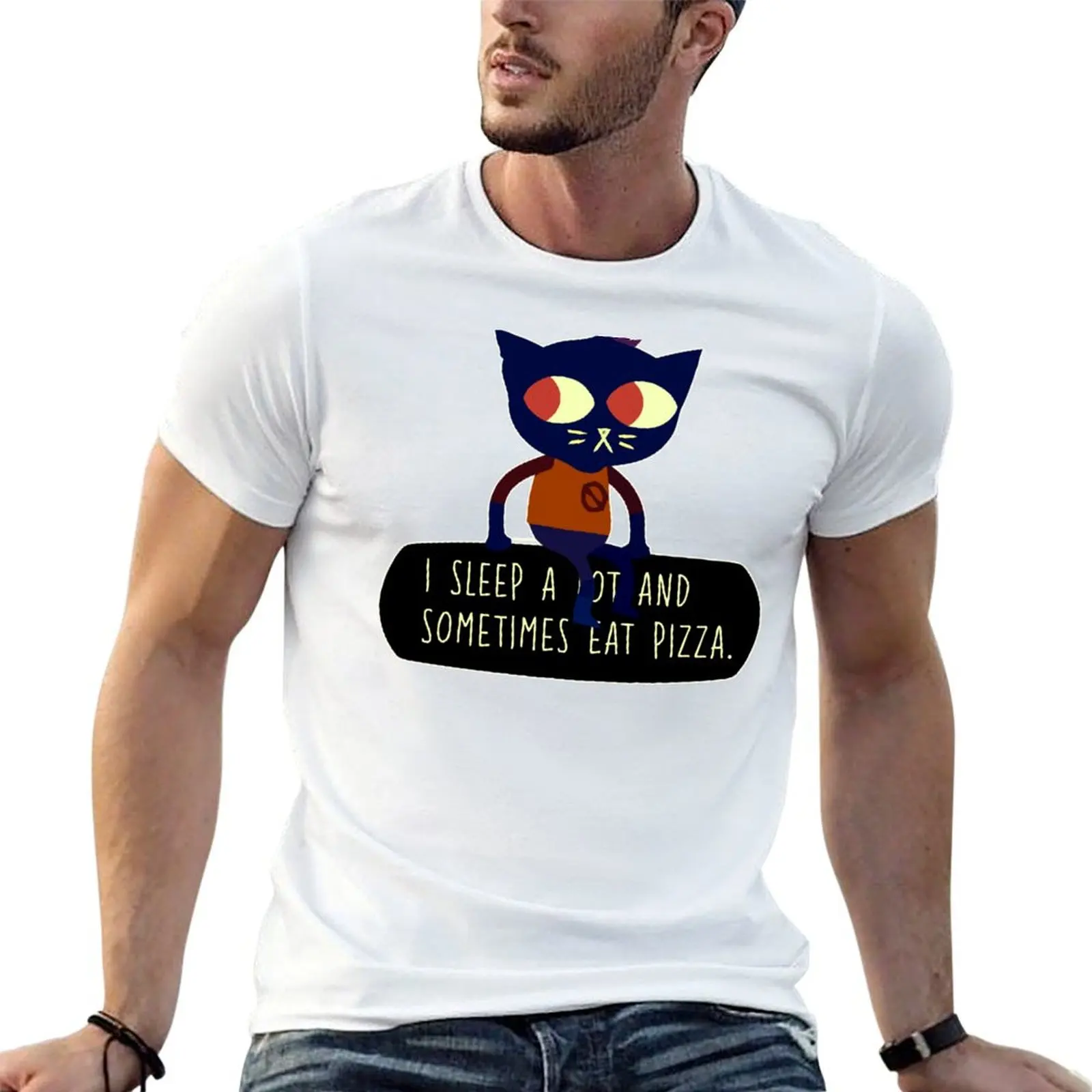 Night In The Woods Pizza T-Shirt Running Performance Short Sleeve Tee