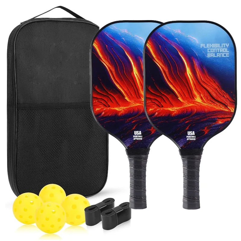 Pickleball المجاذيف USAPA المعتمدة مجموعة مضارب العسل الأساسية 4 كرات غطاء المضرب المحمولة حمل حقيبة طقم هدايا داخلي في الهواء الطلق