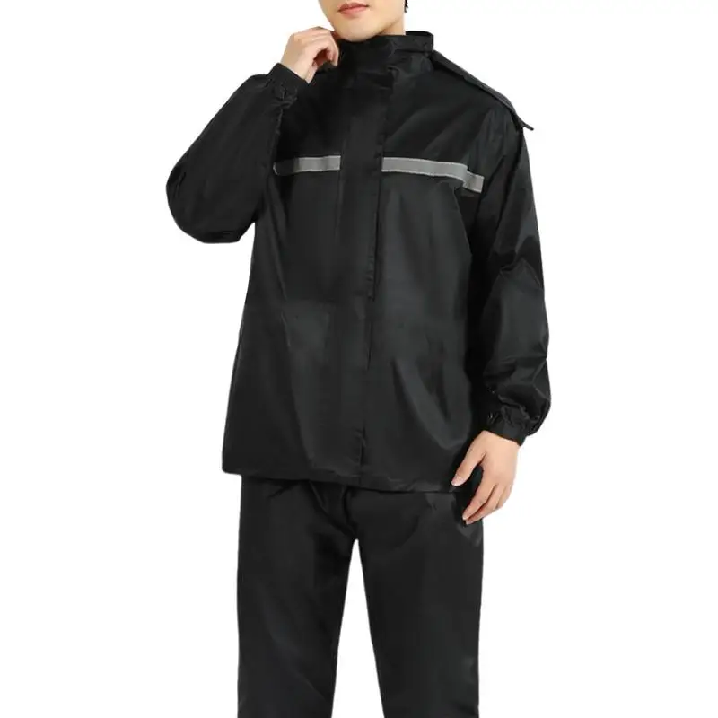 

Raincoat And Rainpants Suit Bicycle Motorcycle Takeout Riding Reflective Full Body Weatherproof Same Style For Men And Women