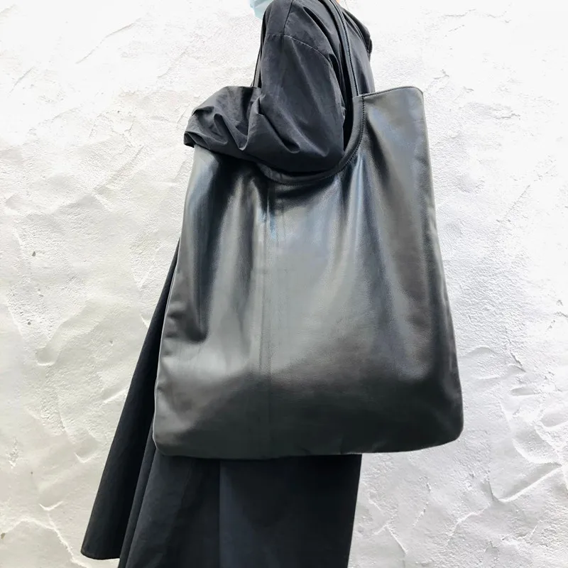 Oversized Tote Casual Leather Bag Soft Genuine Leather Lady commute Shoulder Bag Laptop Weekend Travel Bag 2026 Bolsa Feminina