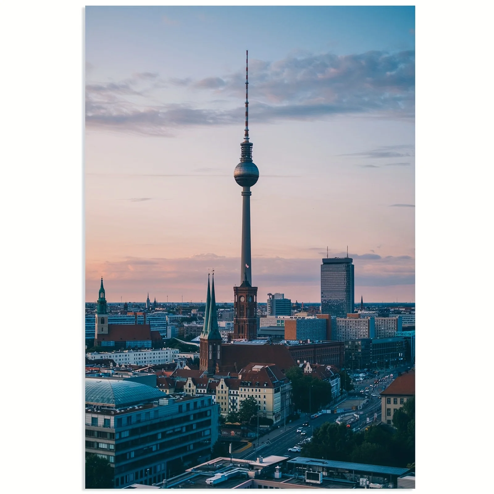 1pc Frameless Canvas Poster - Berlin City TV Tower Wall Art,Perfect for Bedrooms, Living Rooms, Hallways, Winter
