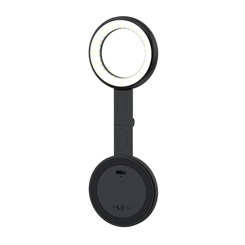 NEW-Magsafe Magnetic Selfie Ring Light LED Fill Light Adjustable 180° For Iphone And Android Phone Holder