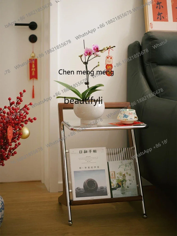 P178 criativo móvel mesa lateral de chá retro sofá canto armazenamento revista estante varanda quarto mesa cabeceira móveis