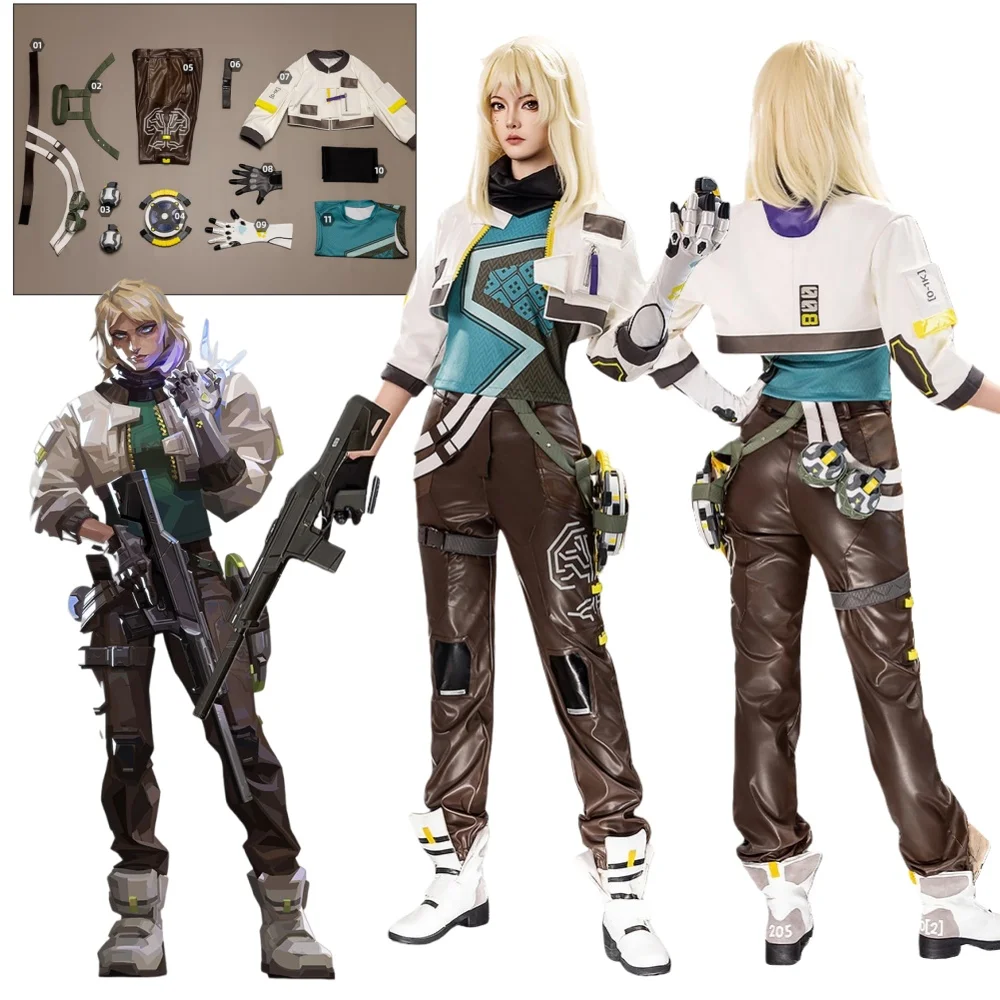 

Game Valorant Deadlock Cosplay Costume Carnival Outfit Deadlock Men Women Fancy Party Suit