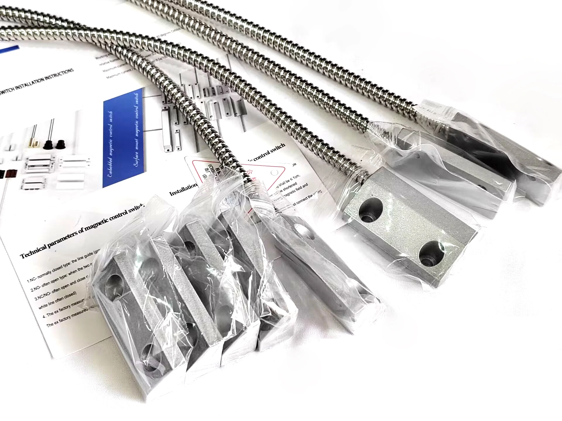 

4 pairs per order Wired Metal Rolling Gate Door Window Sensor Magnetic Contacts Alarm Reed Switch