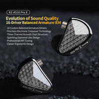 KZ AS16 PRO X In Ear Earbuds High Fidelity 16BA Balanced Armature Driver IEM Earbuds Suitable for Musicians,Singers,Audiophiles