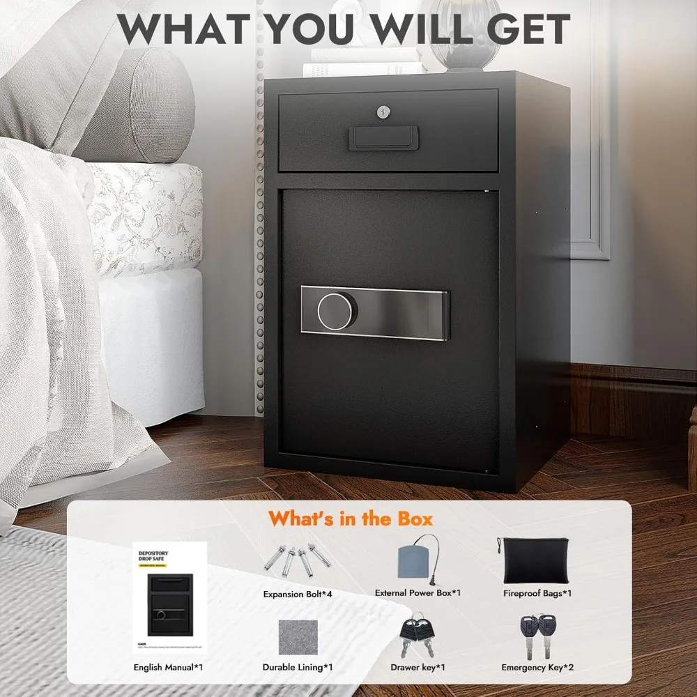 Grote huisbeveiligingskluis met capaciteit van 5,1 Cu Ft, brandwerend en waterdicht, digitaal slot, verwijderbare plank, ideaal voor waardevolle spullen S
