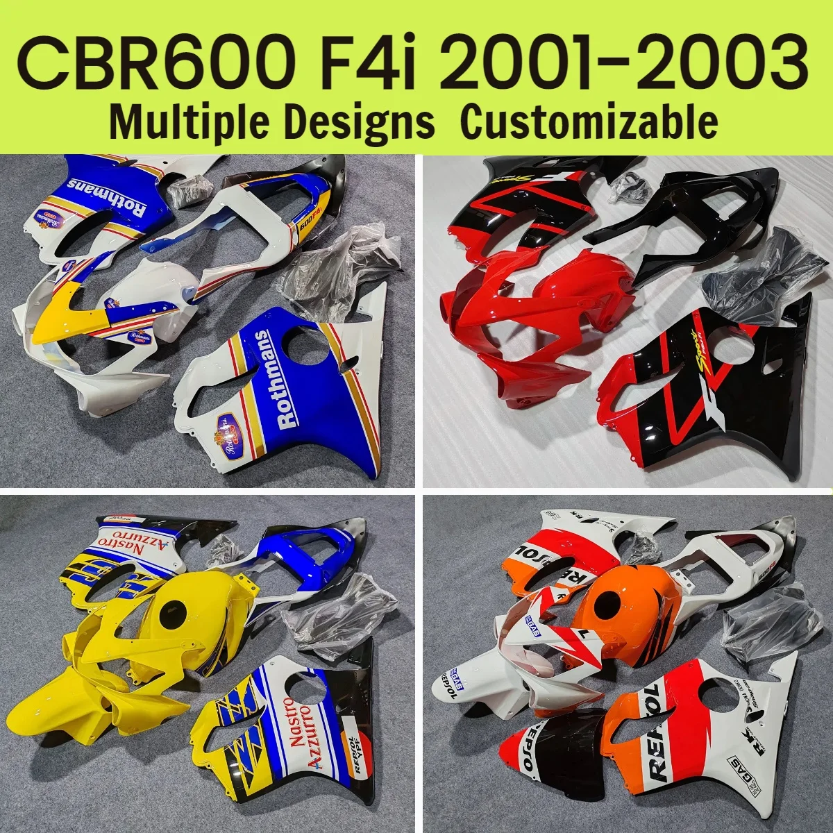 For Honda CBR600F4i 2001 2002 2003 Motorcycle Fairings CBR 600 F4i 01 02 03 Fuel Tank Cover ABS Fairing Kit