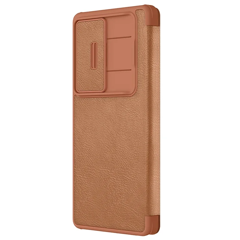 Capa de couro NILLKIN para Samsung Galaxy S25, S25 Plus, S25 Ultra, Slide de lente comercial, proteção de câmera, capa traseira estilo flip