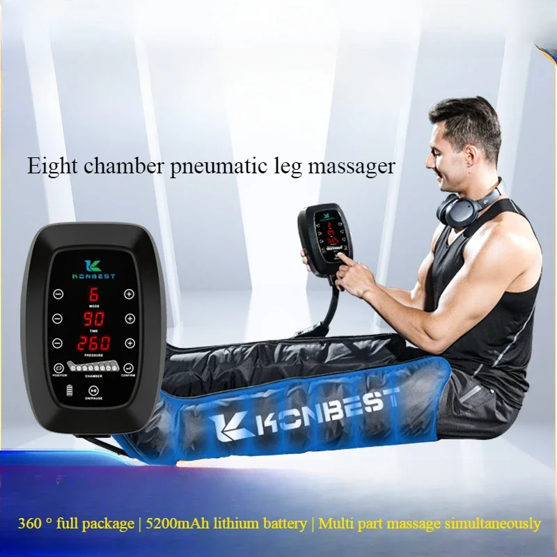 Eight chamber air wave pressure leg muscle massager with full package air pressure massage