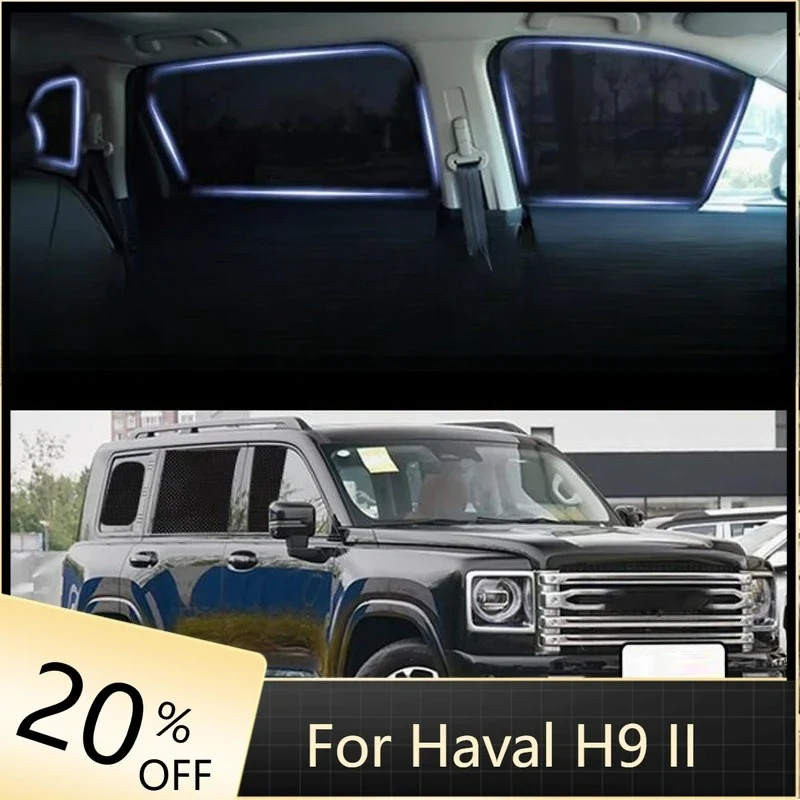 

Car Front Windshield Shade Cloth Sun Visor Side Window Magnetic Sunshade Mesh Curtains For GWM Haval H9 2024 2025