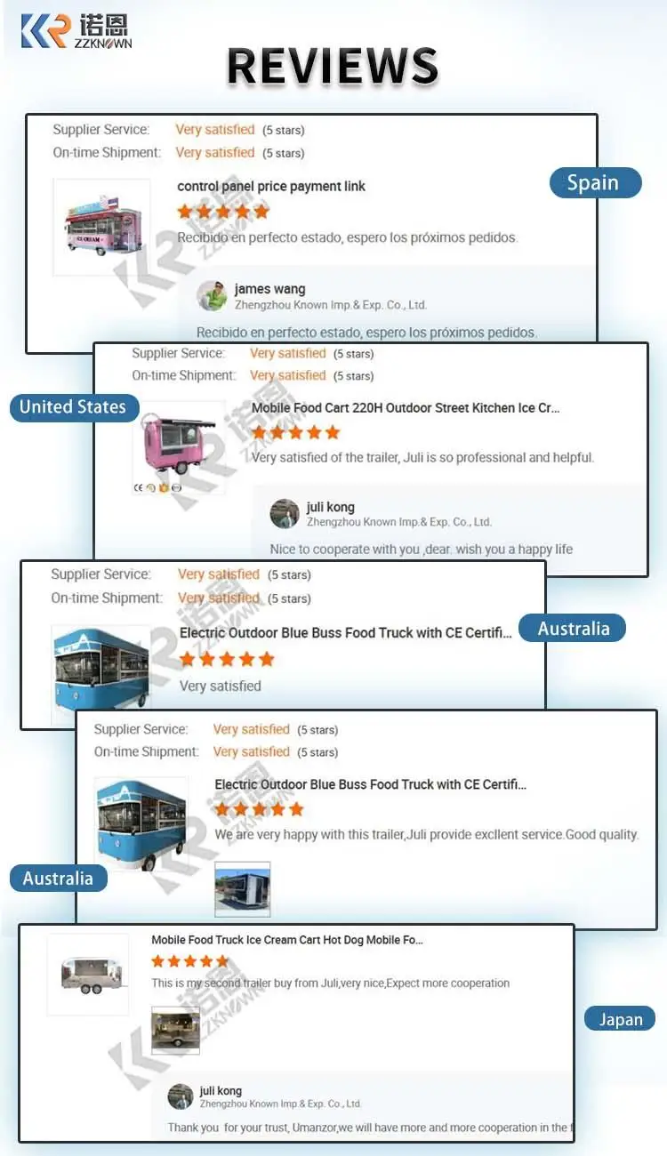 Commerciële Mobiele Airstream Koffie Pizza Bbq Fast Food Trailers Volledig Uitgeruste Food Truck Met Volledige Keuken Te Koop