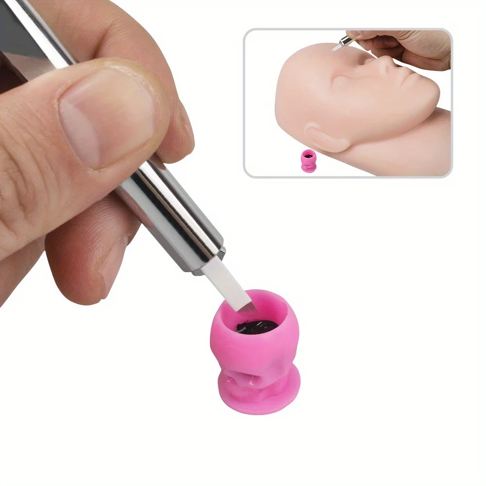 

200 шт. пластиковых одноразовых стаканчиков для перманентного макияжа с основанием в форме черепа, для тату-чернил, аксессуар для татуировок