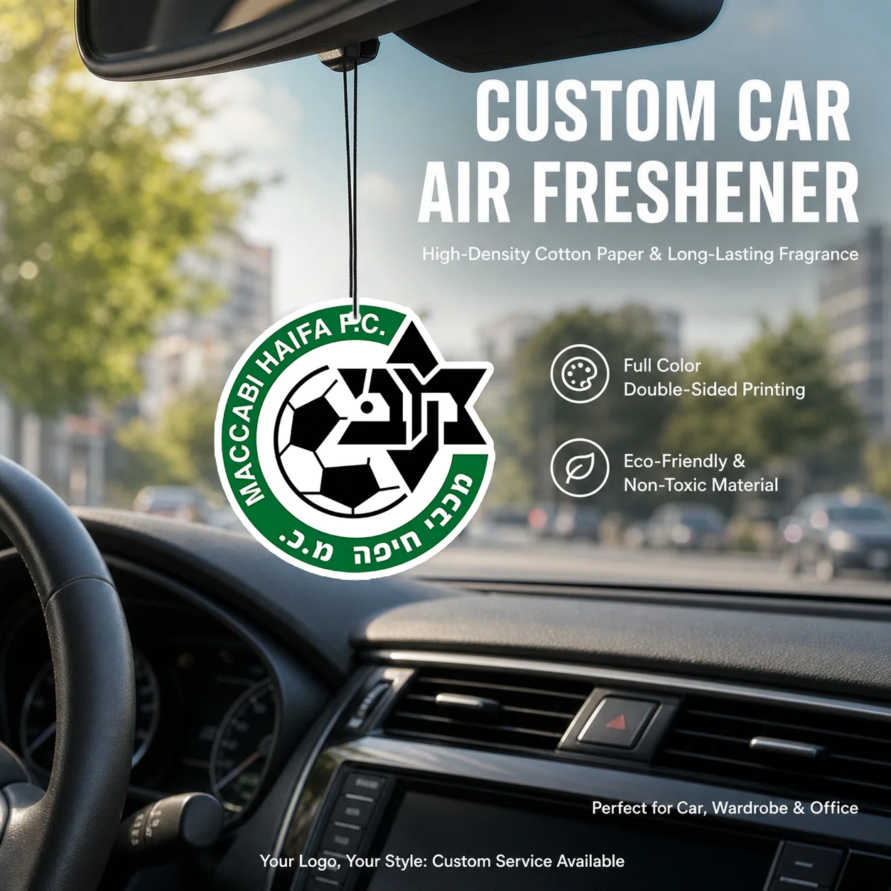 Hanging Car Air Freshener with Team Crest, Ideal Keepsake Souvenir & Gift for Football Lovers, Colleagues and Friends