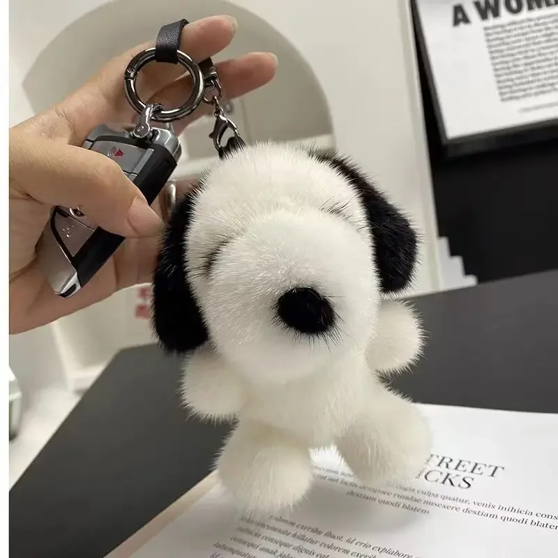 Kawaii Snoopy Animation Peripheral Cartoon Cute Doll Skin-friendly Soft Plush Pendant Bag Pendant Car Key Chain Plush Pendant