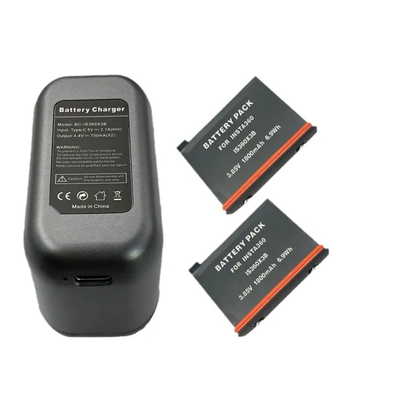 

Fast Charger Hub + 2x IS360X3B 1800mah Lithium Battery for Insta360 one x3 Batteries Insta 360 ONE X3 Action Camera Accessories