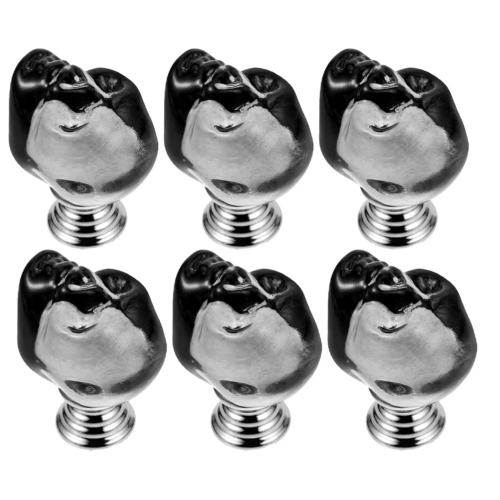 6-Pack Crystal Skull Dresser Pulls & Cabinet Knobs for Furniture Hardware Decoration