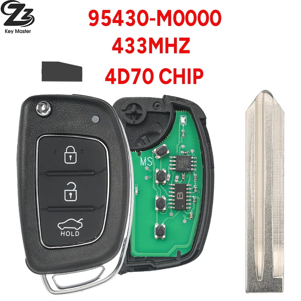 Llave remota plegable para coche Zz 4D70 DST80 Chip 95430-M0000 433MHz HY15 para Hyundai Creta 2016 2017 2018 2019 2020 2021 2022 2023