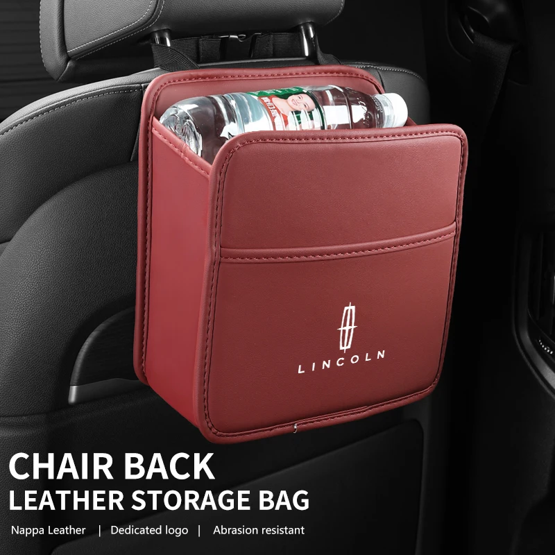 Car Seat Storage Bag Chair Back Water Cup Tissue Storage Box For Lincoln Mondeo MKC MKZ MKX MKT Aviator Navigator view 3