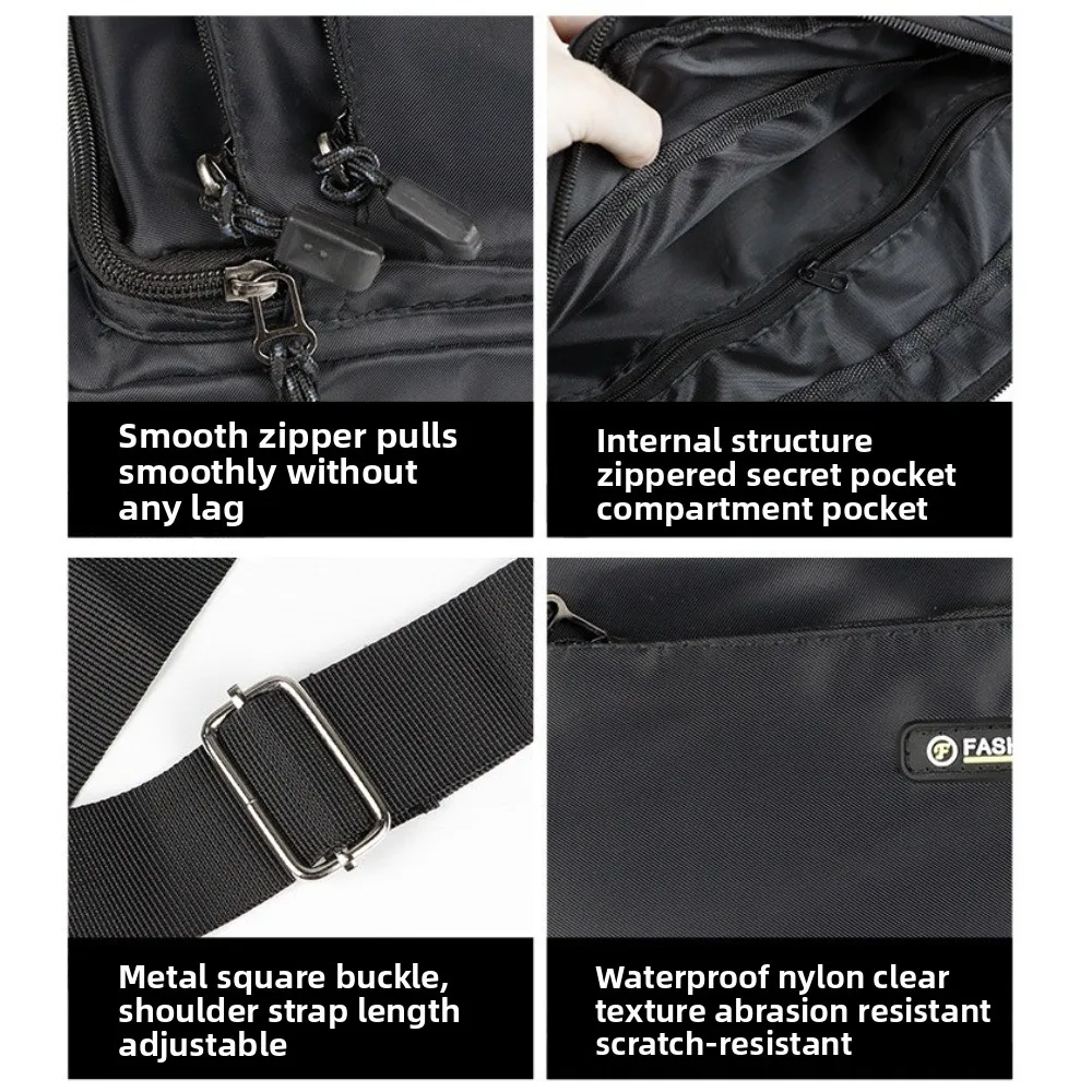 

Сплошная цветная мужская сумка через плечо, легкая деловая сумка на плечо большой вместимости, водонепроницаемая многофункциональная маленькая квадратная сумка, спортивная