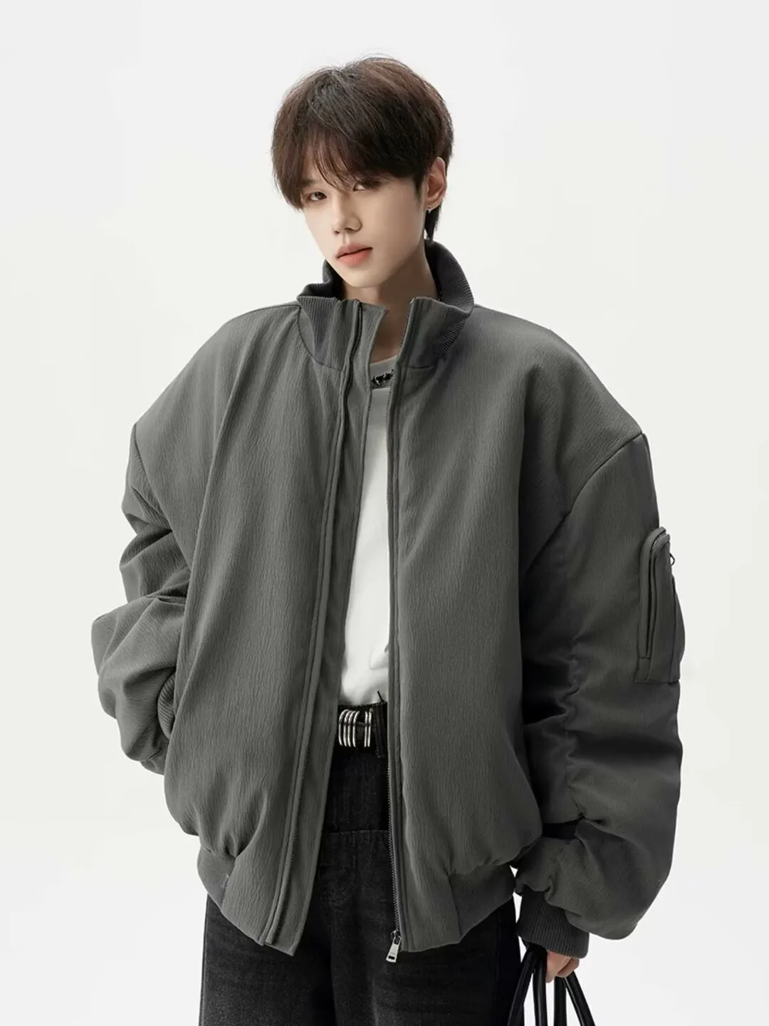 

Minimalist Harajuku Trendy New Flight Jacket for Men Spring and Autumn New Style Literary Fashion