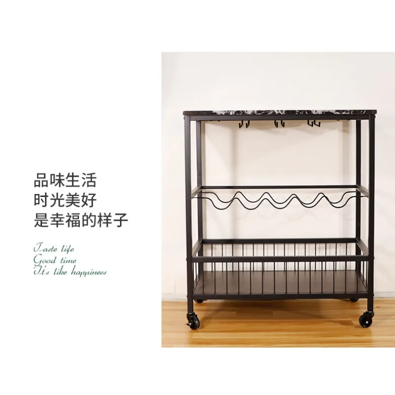 Kitchen hand push dining room side cabinet   American cart movable y