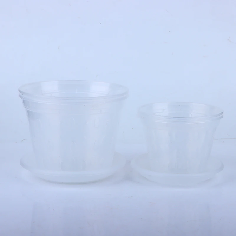 1Pc Flowerpot Garden Planter Drainage Pots with Holes Transparent Orchid Baskets Plastic Breathable Flower Pots Accessories