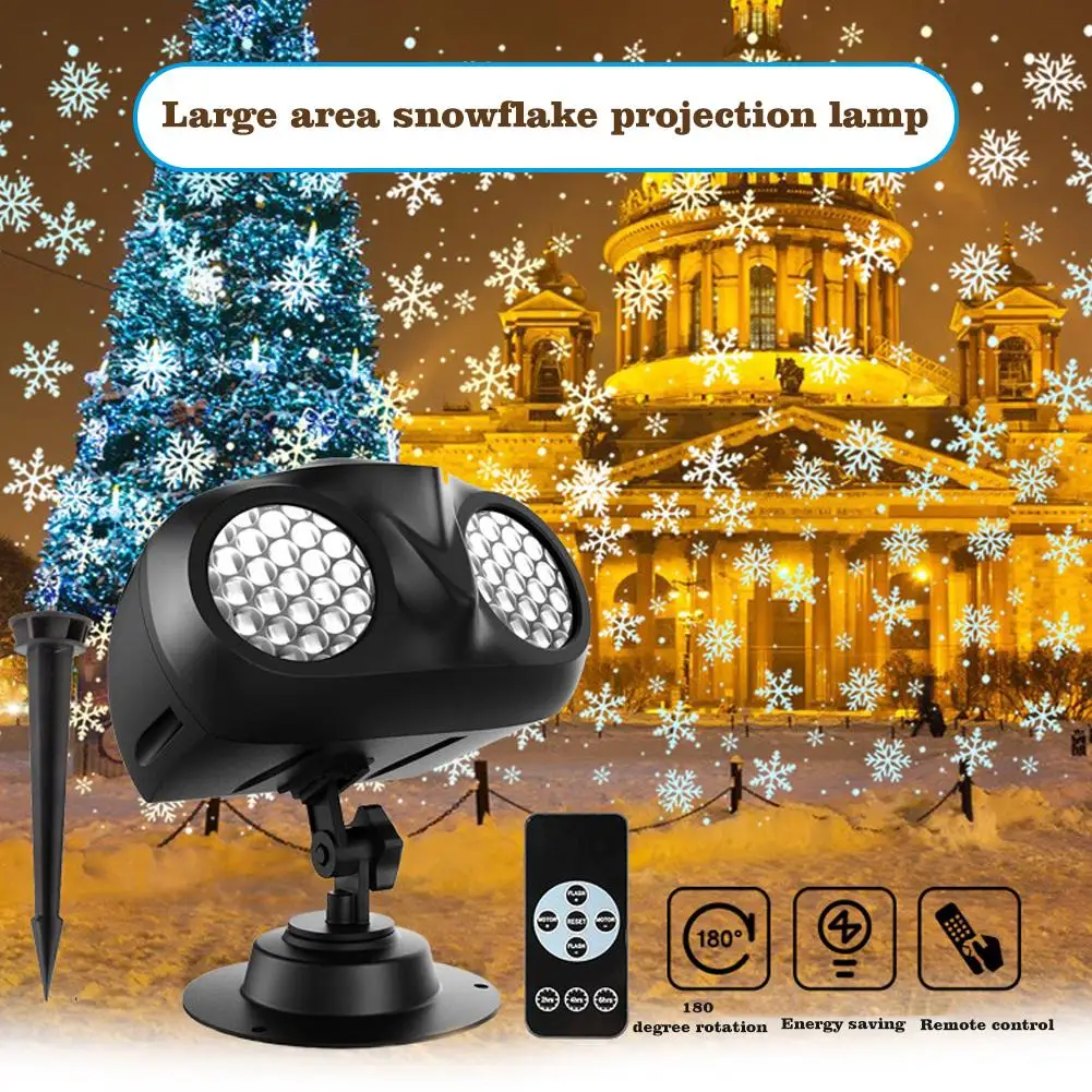 Christmas Snow Projector LED Mobile Snow Projection Light Indoor And Outdoor Landscape Winter Snowflake Light Holiday Gift