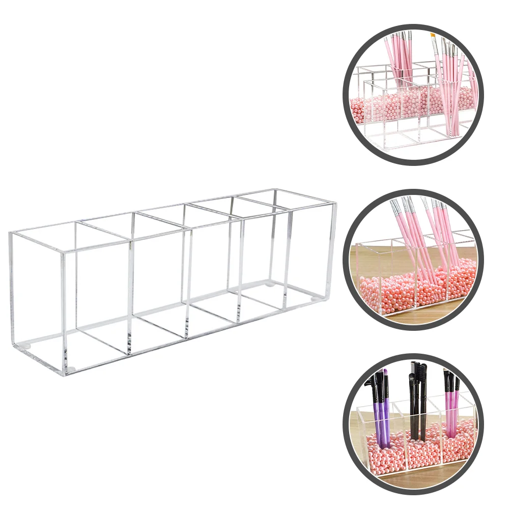 

Storage Box Tabletop Organizer Desktop Acrylic Makeup Pencil Holder Cosmetics Case Nail Tool Compartment Home Crate