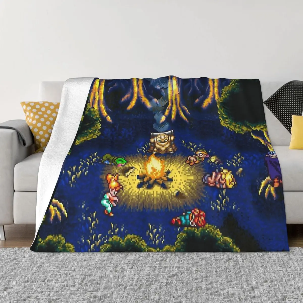 Chrono Trigger Campfire Blankets Coral Fleece Plush Textile Decor Game Ultra-Soft Throw Blanket for Bed Couch Bedspreads