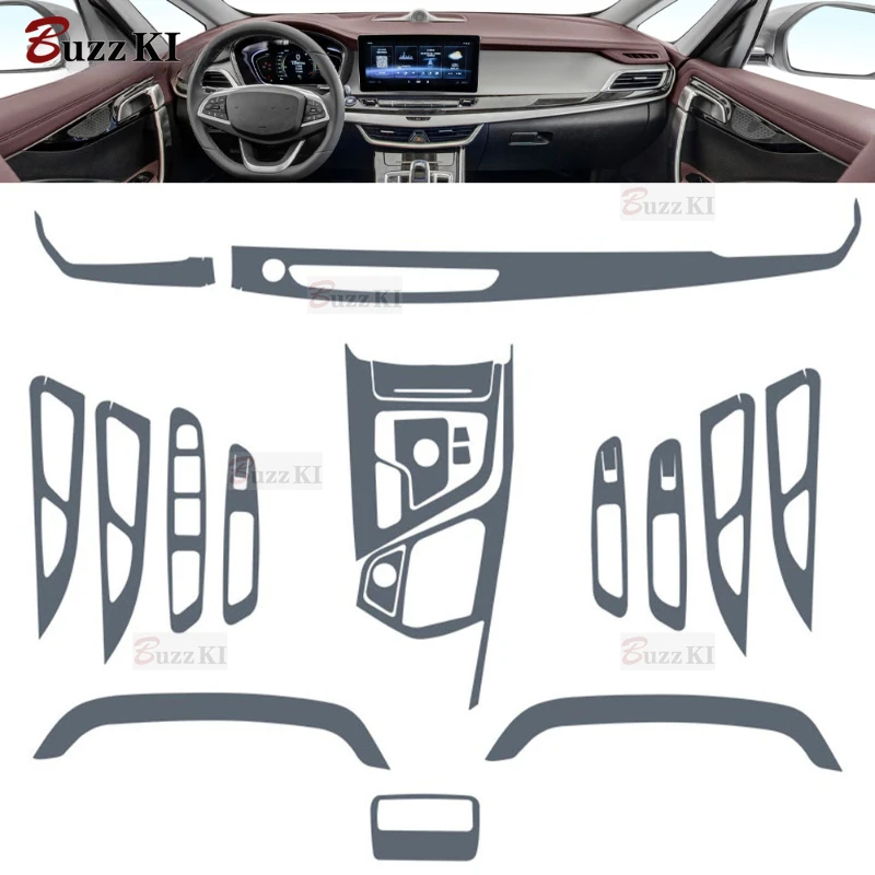 For Geely MVP PHEV jiaji 2019-2022 Car interior Center console Window Panel TPU Paint protective film Anti scratch sticker LCD