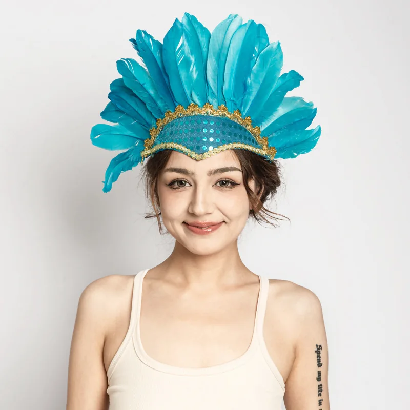 Stand Out at the Party with Our Multi-Colored Feather and Glitter Headband - Perfect for Any Occasion!