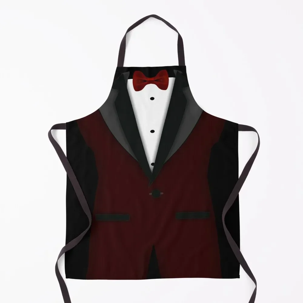 

Red with Tuxedo Funny tux Apron Custom man chef uniform Apron