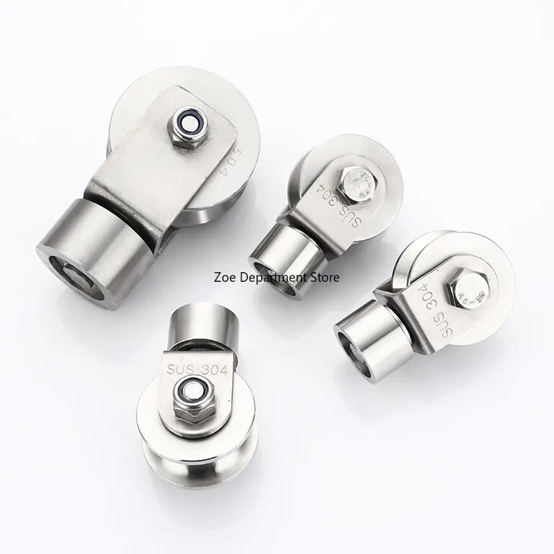 2 inch 304 stainless steel sliding door universal wheel,track roller pulley v/u groove roller 360 degree,1pcs/lot