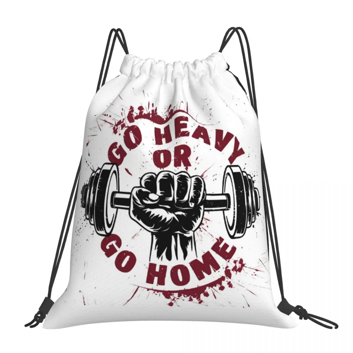 ゴーヘビーまたはゴーホームバックパックカジュアルポータ​​ブル巾着バッグ雑貨バッグブックバッグ男性女性学生