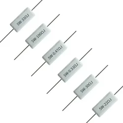 Цементный резистор RX27 5 Вт SQP 0,1 0,15 0,22 0,25 0,33 0,47 1 0,5 2 1,5 3 2,2 5 10 20 22 47 51 4,7 100 300 1 кОм, 10 шт.