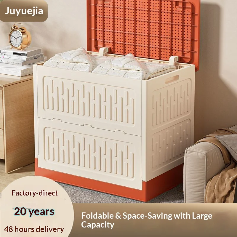 

Extra Large Foldable Wheeled Lidded Storage Box Clothes Blankets Organizer Bedroom Closet Storage Box Home Furniture