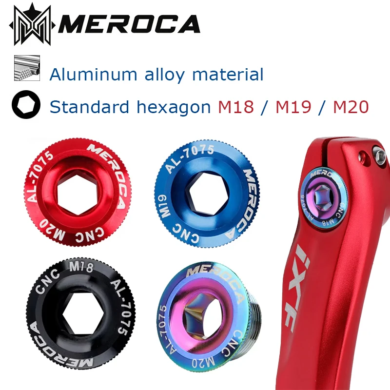 MEROCA  Bicycle Crank Cover CNC M18/M19/M20  Aluminum Alloy Road Mountain Bike Crankset Plug Screw Mtb Screw Cap Bicycle Part